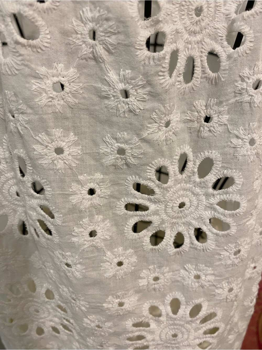 Ultra Pink  Daisy White Eyelet Peasant Top - Picture 7 of 11